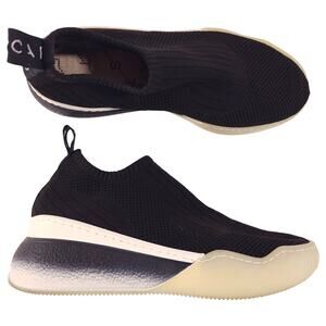 Stella McCartney Black Loop Low Sock Sneakers Sz 6